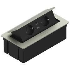 Блок розеток REJS ELEKTRIMA KWADRO на 2 гнізда schuko, 2xUSB 2,1A 5V колір срібний TR19.0004.08.049 фото