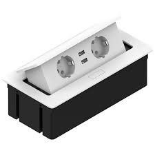 Блок розеток REJS ELEKTRIMA KWADRO на 2 гнізда schuko, 2xUSB 2,1A 5V колір білий TR19.0004.08.013 фото
